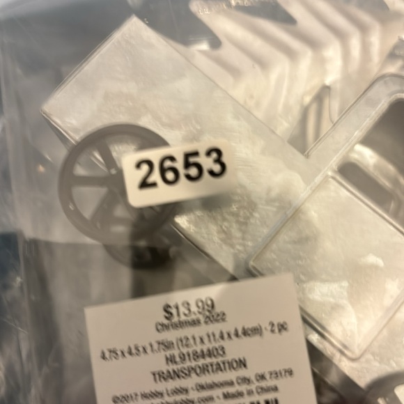 Silver Truck Carrying Christmas Tree Ornaments Boxed NWT - Picture 6 of 6